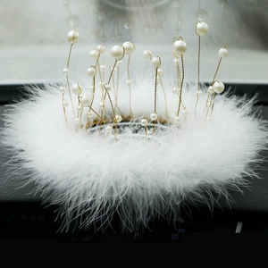 New Pearl Crown Watch Style Fluffy Anti-Slip Pad Car Ornaments Anti-Slip Pad Mao Pad Car Ornaments Interior Ornaments
