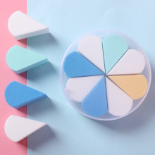 源头工厂花瓣粉扑非乳胶干湿两用彩色粉扑盒装三角美妆蛋彩妆可定