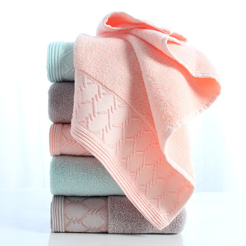 Thickened Pure Cotton Towel Manufacturer Creative Gift 100% Cotton Plain Color Face Towel Water Absorbent Daily Use Home LOGO