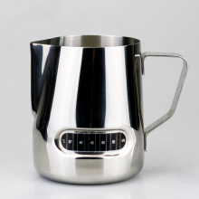 家用咖啡打奶杯尖嘴压纹不锈钢感温拉花杯温度显示奶泡杯保温杯