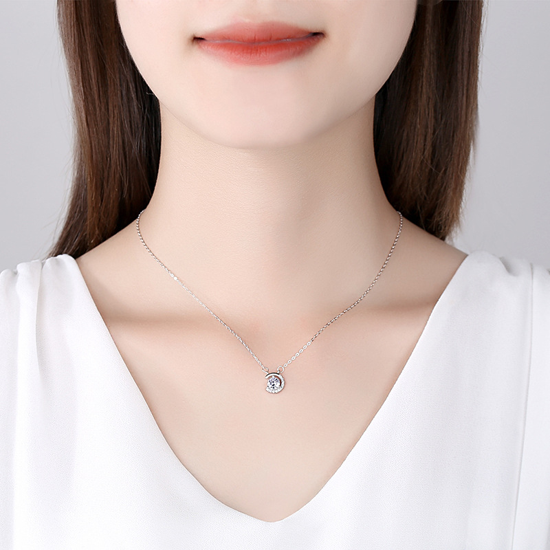 Estilo coreano estrella Luna collar femenino Luna nicho diseño clavícula cadena 925 plata esterlina ins frío estilo simple moda