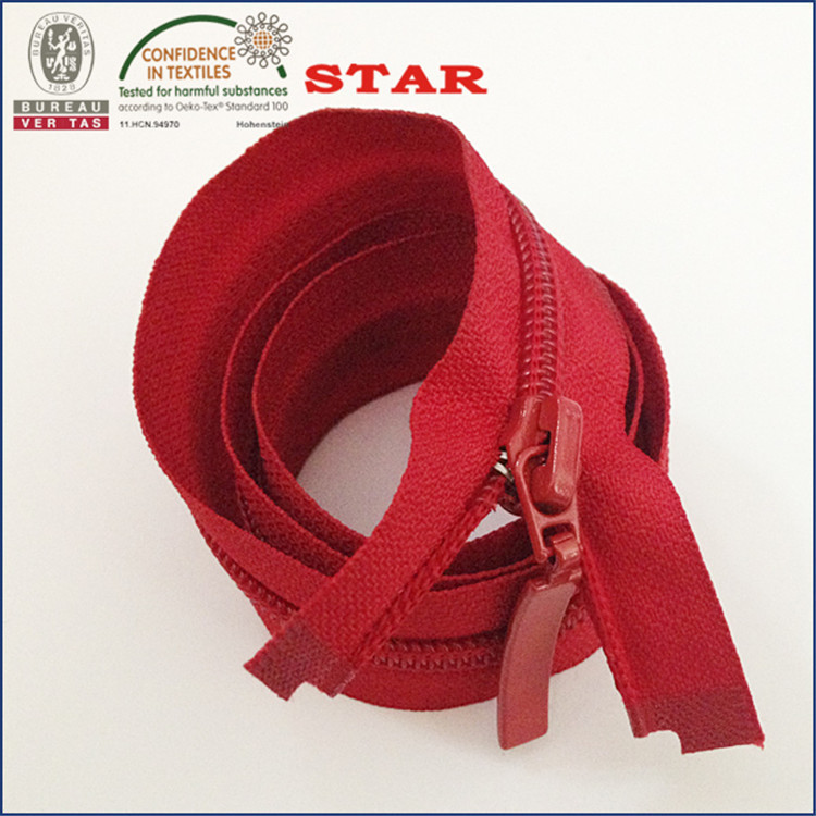 5# nylon open zipper curved piece pull head spray paint effect STAR Children's zipper 5# nylon open zipper curved piece pull head spray paint effect STAR Children's zipper