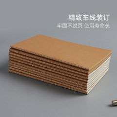 Fresh and simple style notebook customized student homework notebook wholesale portable creative cowhide sewing thread soft cover notebook 