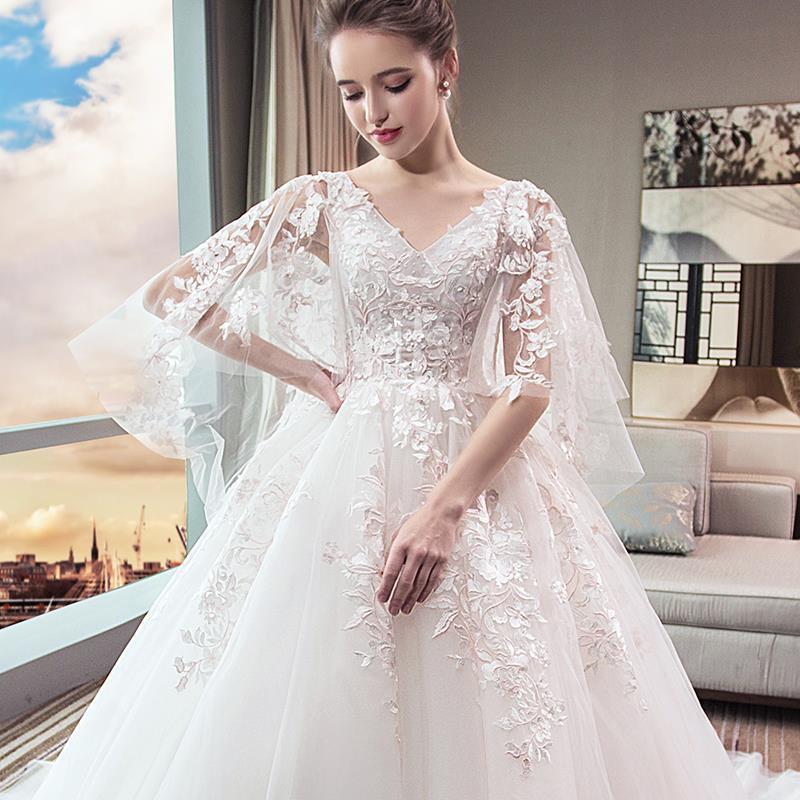Vestido de novia estilo 2026, talla grande, adelgazante, con cola, estilo princesa de ensueño, para mujeres de talla grande que oculta la barriga, comercio exterior. image 6