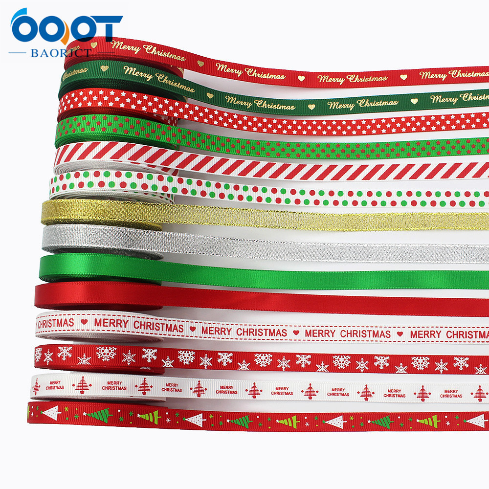 10mm Navidad cinta regalo embalaje arco material fiesta decoración cinta color sólido carta de Navidad cinta