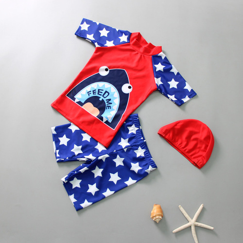 Children's swimsuits, boys' middle and large children's swimming trunks suits, boys' separate baby swimsuits, sun protection swimsuit suits