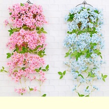 仿真迎春花壁挂假花藤条客厅墙面装饰植物室内塑料花藤蔓花艺吊兰