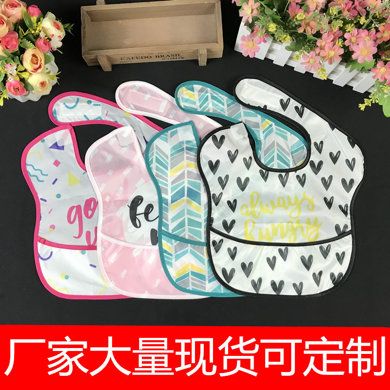 Cross-Border Foreign Trade Factory Three-Dimensional No-Wash Baby Food Bag Bib Bib Waterproof Smock Saliva Towel