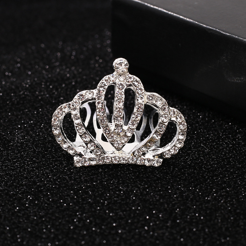 Niños coronas de cabello niñas adornamientos de cabello de alta sensibilidad bebés corona de cumpleaños niñas diamante princesa pinzas de cabello