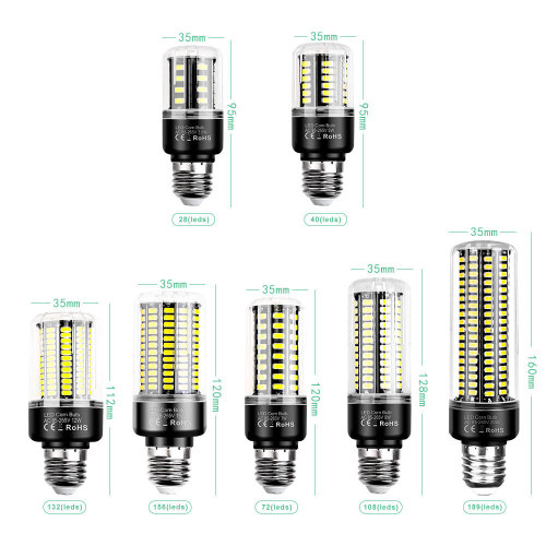 Qianrun Lighting 220V corn lamp LED bulb E27 household 20W15W12W wide voltage E14 energy-saving lamp B22