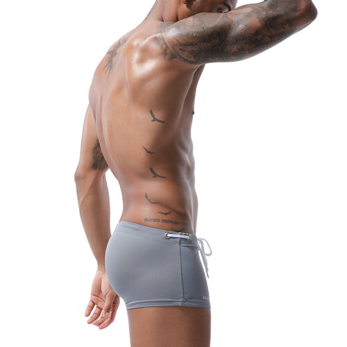 Mens Swim Trunks Xiumu Xinwei Swim Trunks Foreign Trade Summer Lanyard Nylon Low Waist Straight Leg Swim Trunks Wholesale Men's Swim Trunks