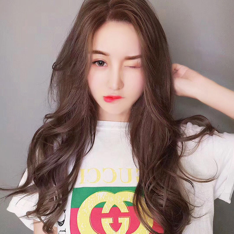 Peluca europea y americana de las mujeres negro de longitud media pelucas de pelo rizado largo mecanismo de seda de alta temperatura pelo largo onda grande peluca cabeza cubierta al por mayor