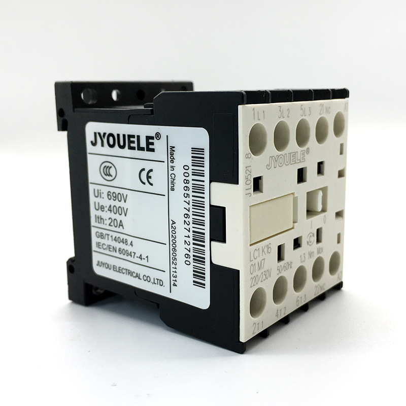 厂家销售LC1K1601 迷你交流接触器 带常闭辅助 CJX2K1601线圈AC