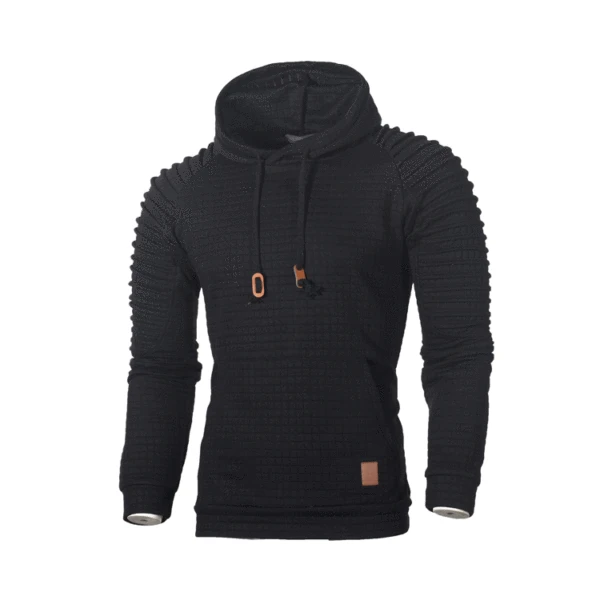 Autumn and Winter New European and American Men's Jacquard Stripesd Sweatshirt Long-Sleeved Hoodie Warm Color Hooded Sweatshirt Jacket