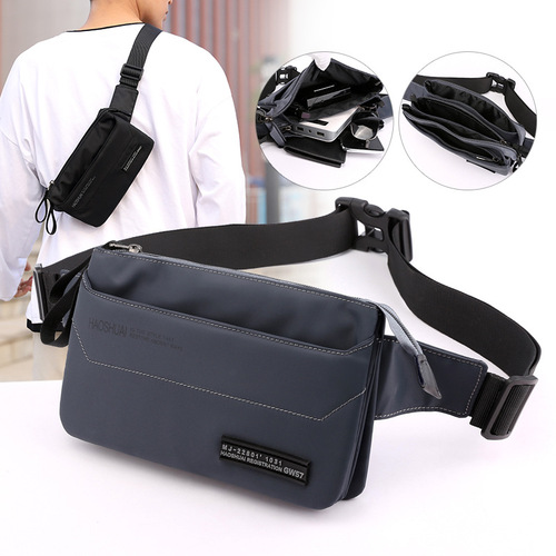 Factory direct sales new outdoor sports close-fitting waist bag Trendy men's chest bag crossbody bag multi-functional storage bag