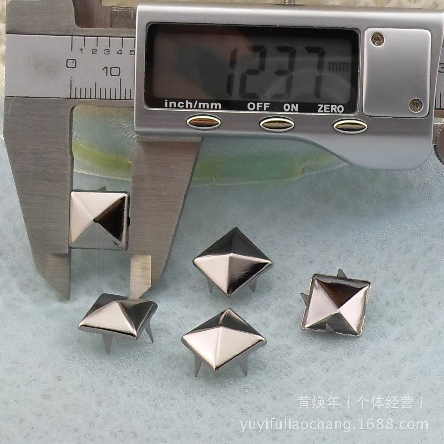 (不锈钢）12MM金字塔方形4爪扣 尖钉四角DIY铆钉 服饰帽子箱包配