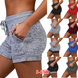 Foreign trade Europe and the United States women's leggings quick-drying shorts yoga pants sports hip fitness pants. Waist Stretch Yoga Pants