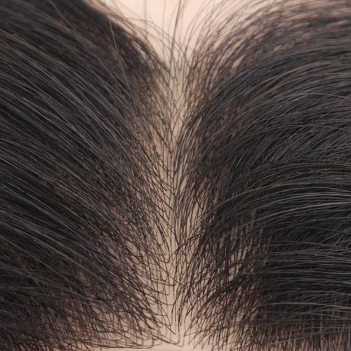 Ultra-thin hairline point buckle biological scalp wig piece men's manufacturer wholesale cross-border European and American men's wig replacement piece