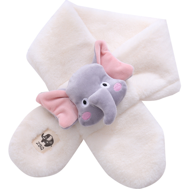 Flying Elefante lindo bufanda de los niños de la historieta del otoño y el invierno de La felpa caliente Cruz Niños Niñas bebé bufanda al por mayor