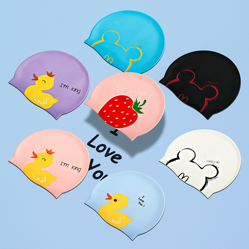 children's silicone swimming cap for boys