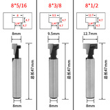 Деревообрабатывающий фрезек 8 -миллиметровый нож ручной работы, T -образные поры, деревянная настенная рама, открытое отверстие Трехнологическое набор 5/16 3/8 1/2