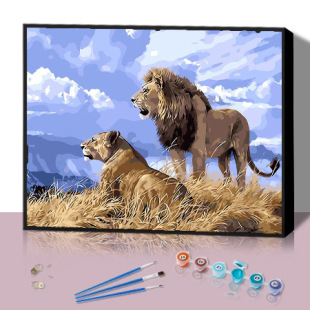 Factory wholesale digital oil painting DIY living room decorative painting frameless combination frame stretched good inner frame cross-border one wholesale