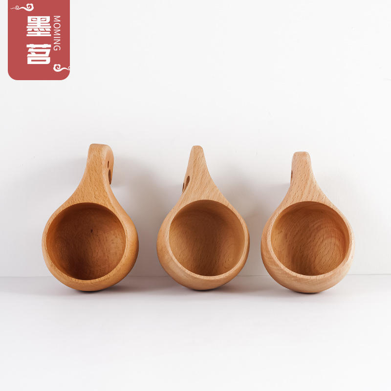 Taza de café de haya creativa taza de leche taza de artesanía de madera taza de agua nórdica de madera maciza ecológica pedido al por mayor