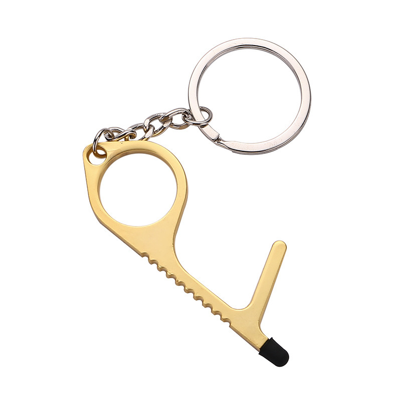 Factory direct EDC non-contact epidemic prevention keychain door opener keychain anti-virus copper key pendant wholesale