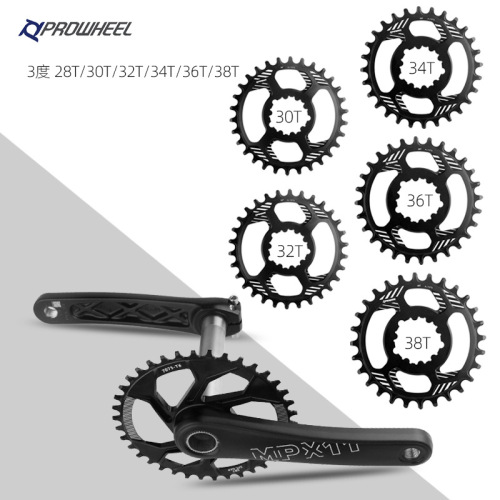 Prowheel mountain bike GXP direct mount single chainring 32T 34T 36T 38T positive and negative tooth 3-degree disc chainring