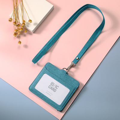 Porta Tarjetas de Tela con Cordón Retráctil para Identificación, Tarjeta de Trabajo, Tarjeta de Empleado, Ranuras Dobles para Tarjetas, Porta Tarjetas de Invitados con Hebilla Deslizante.