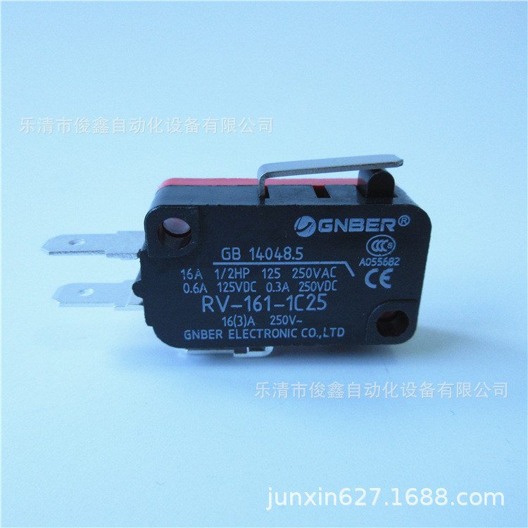 GNBER冈本微动开关RV-161-1C25替代V-151-1C25 短杠杆型限位开关