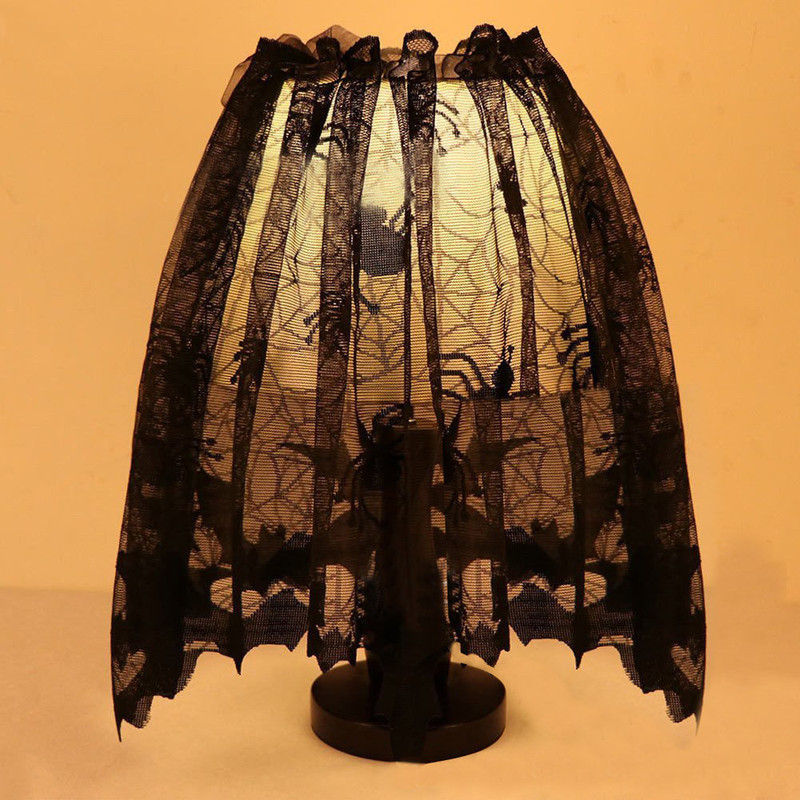 European and American Halloween Spider Bat Curtain Black Spider Bat Lampshade Ghost Festival Curtain Head Halloween Decoration
