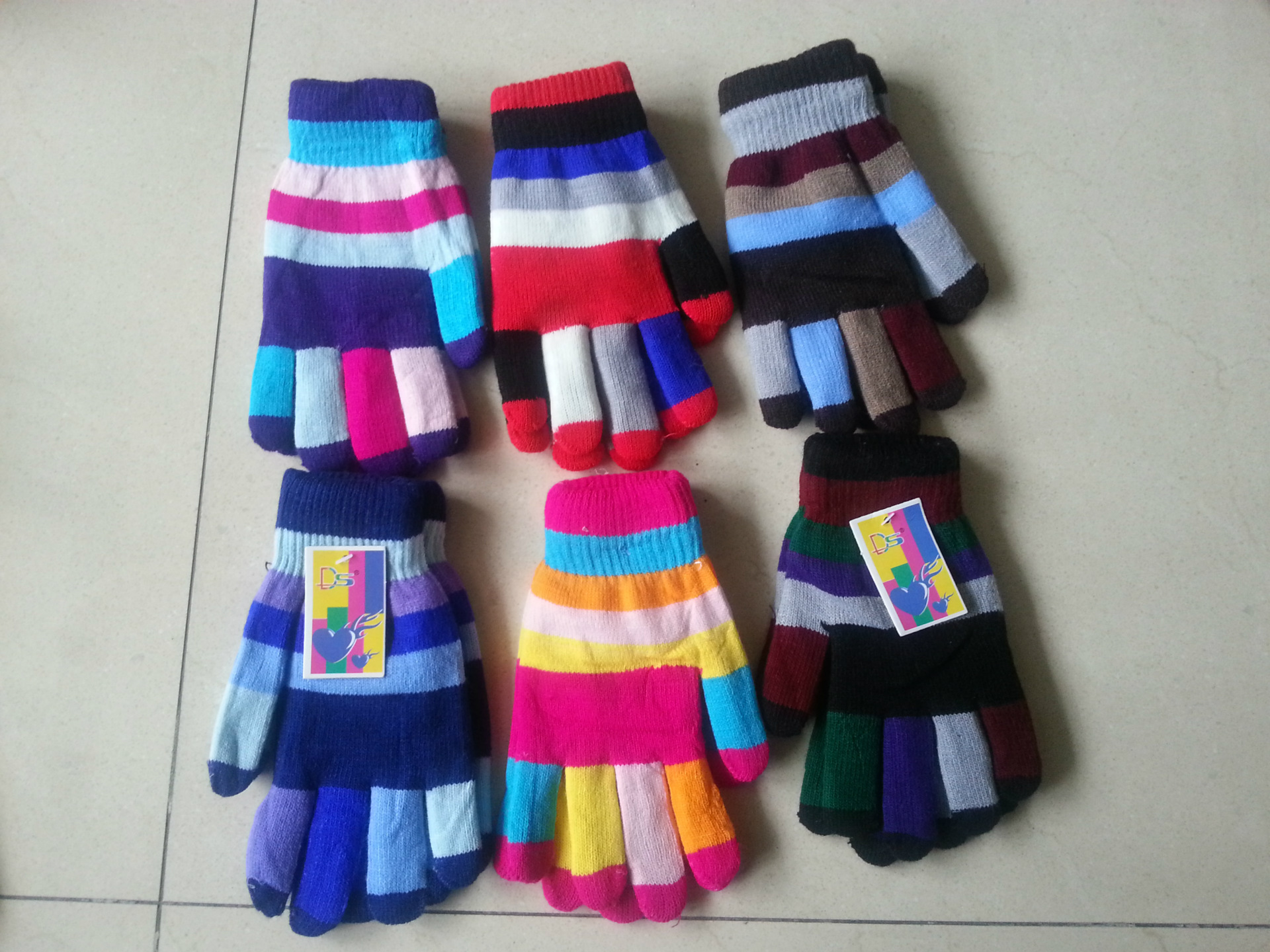 Guantes de doble capa para adultos de 6 colores