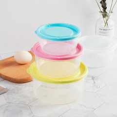Plastic round food storage container with lid, microwave-safe rice bowl, freezer storage container, instant noodle bowl