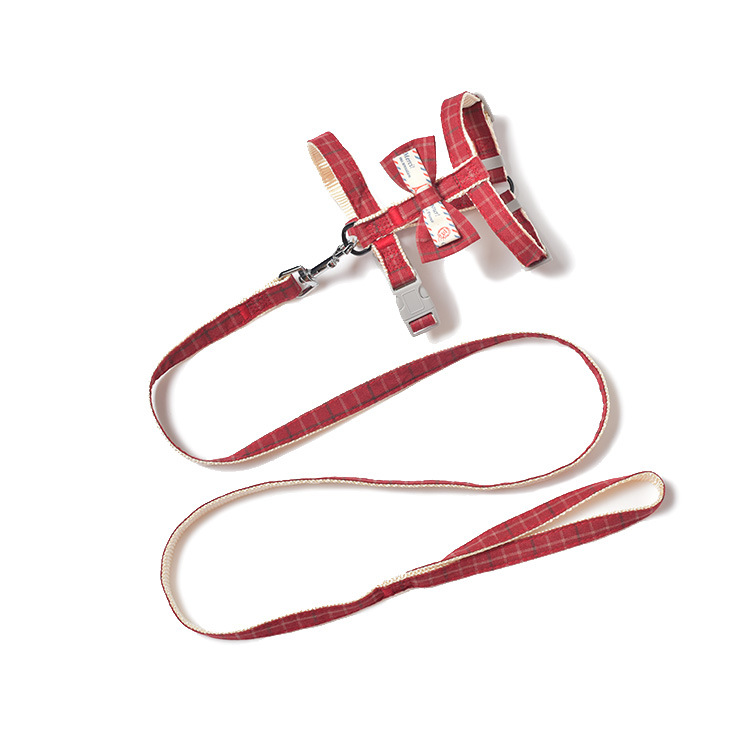 2020 nueva correa de gato Plaid correa de gato anti-rotura perro arco nudo correa de pecho suministros para mascotas