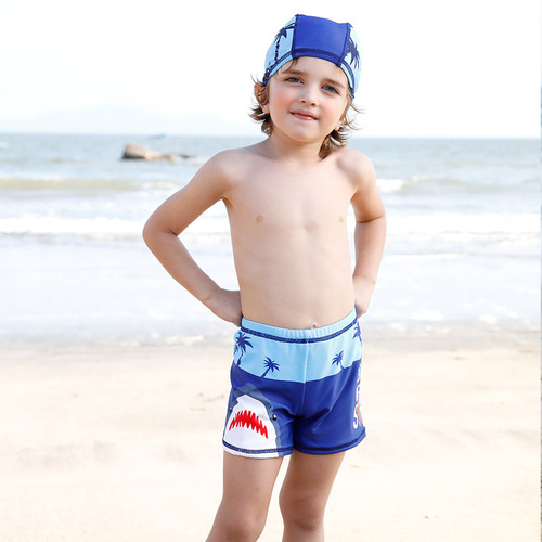 Children's swimming trunks, boys' swimsuits, baby boys' pants and caps, medium and large children's swimsuits, beach swimming suits