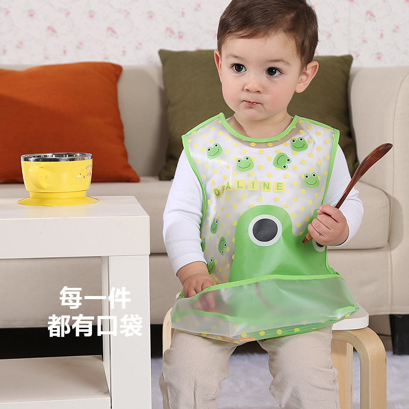 儿童EVA马甲式饭兜宝宝罩衣围兜小孩立体免洗吃饭衣幼儿画画围裙