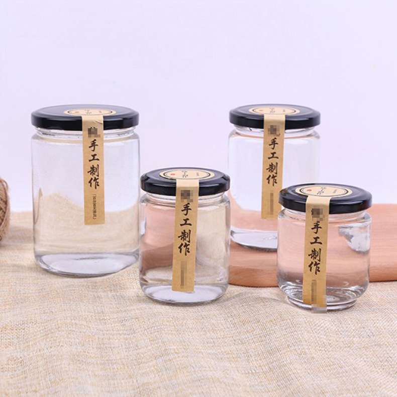 圆形酱菜玻璃瓶罐头辣椒牛肉酱燕窝瓶梨膏瓶食品分装空玻璃瓶