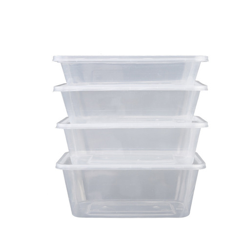 Packaging box disposable lunch box takeout rice box transparent plastic box food grade high temperature resistant thick round and rectangular