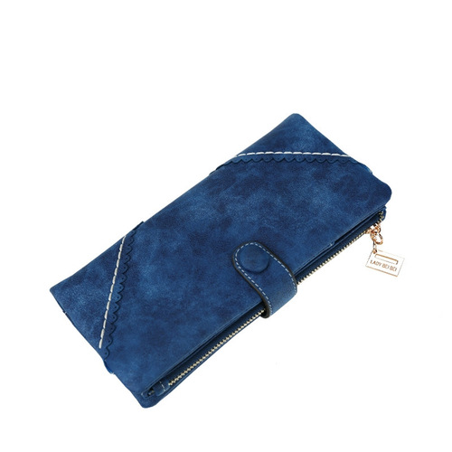 Hopper Leather Matting Wallet Women's Long Version Korean Style 2025 New Student Tri-Fold Multi-functional Ladies Handbag
