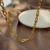 Quality brass fashionable brand necklace, chain for key bag , European style