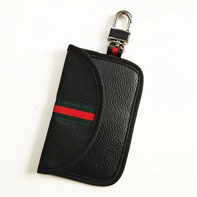 New Amazon popular car shielding key case anti-theft brush RFID anti-scanning tracking shielding card holder card holder (Static Rod/Key Bag) - black