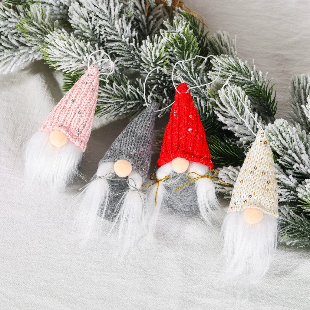 П pendantknitted Christmas гном подвеска, блестящая подвеска, 4 цвета (розовый, золотой, красный, серый)