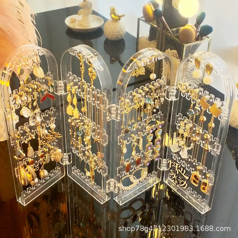 Подставка для сережек, органайзер для украшений, подвесной держатель для колье, серег и бижутерии, коробка для хранения украшений.
