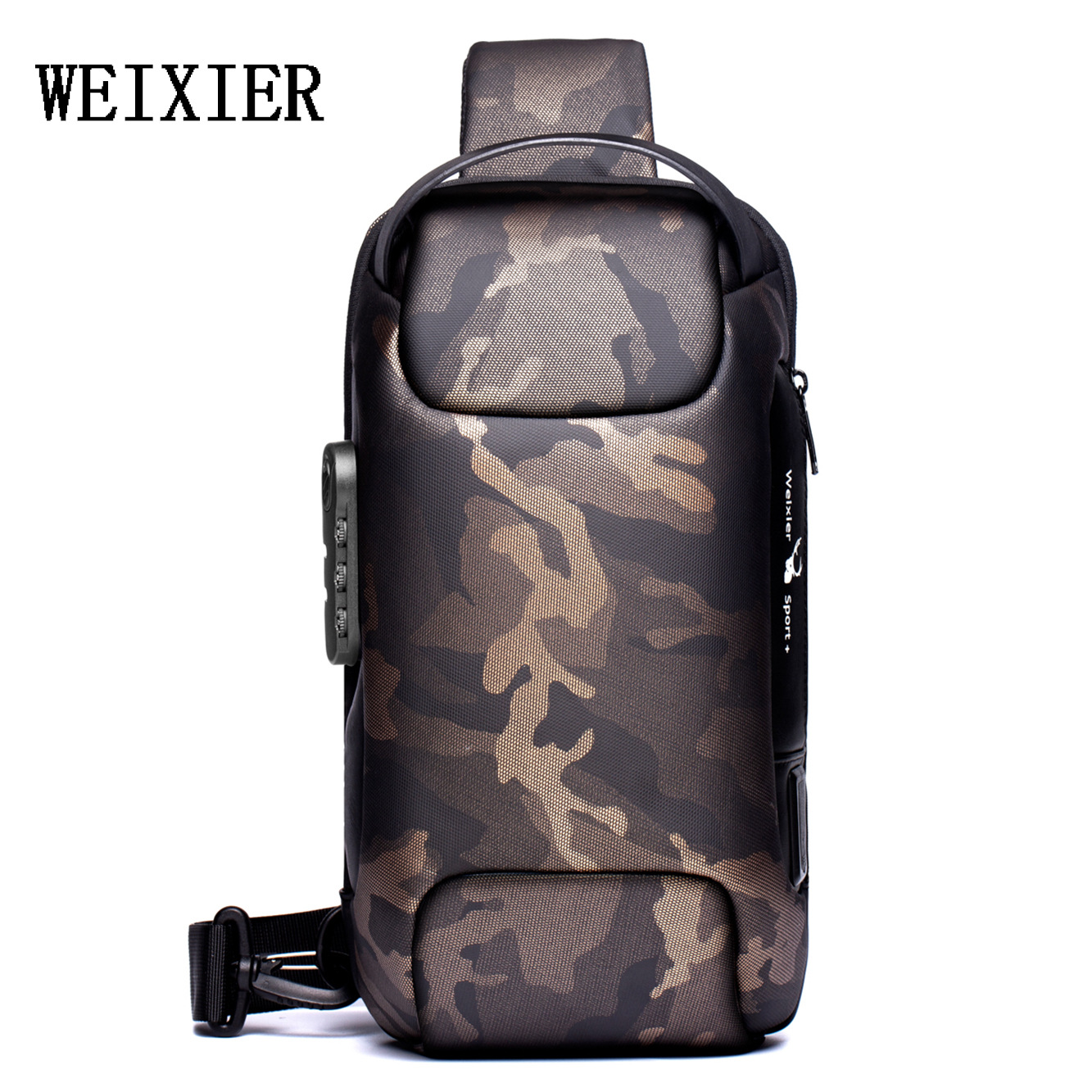 New Chest Bag for Men's Business Commuting Crossbody Bag, Single Shoulder Bag for Men's Chest Bag, USB Charging, Large Capacity Oxford Bag_voghion.com