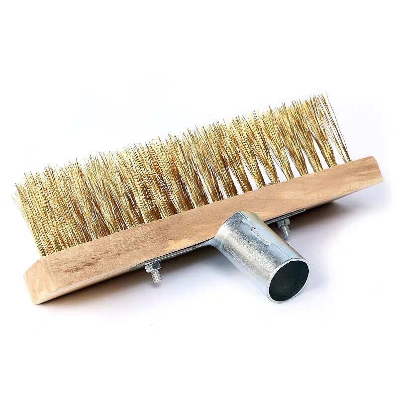 Factory Direct copper-plated yellow silk brush bristle long handle cleaning brush household floor brush industrial Rust removal Moss deck Factory Direct copper-plated yellow silk brush bristle long handle cleaning brush household floor brush industrial Rust removal Moss deck