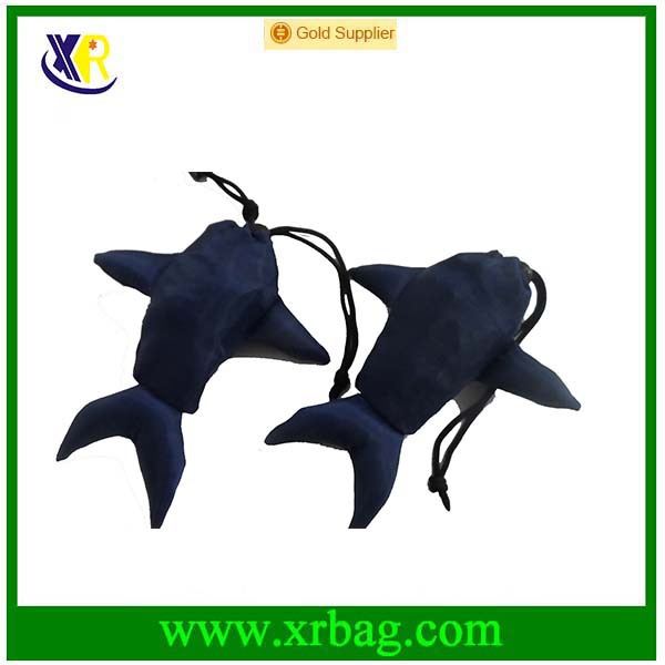 厂家供应 公仔系列 涤纶鲨鱼款折叠便携  大容量购物袋可收纳