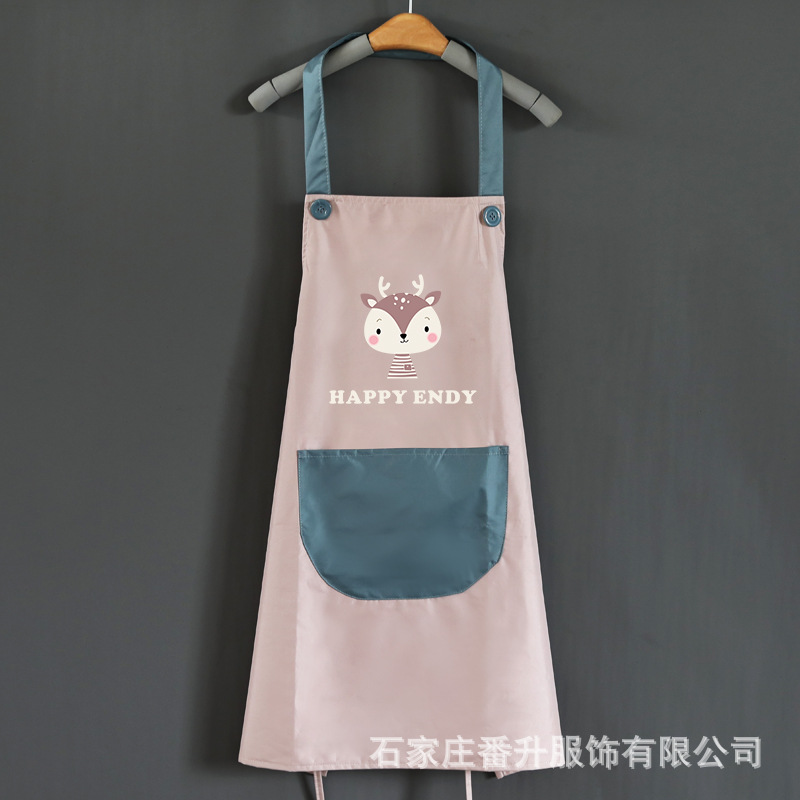 Fabricante delantal ventilador shengpai engrosada doble capa impermeable Comercio exterior coreano princesa delantal regalo personalizado publicidad delantal bolsillo de la cocina