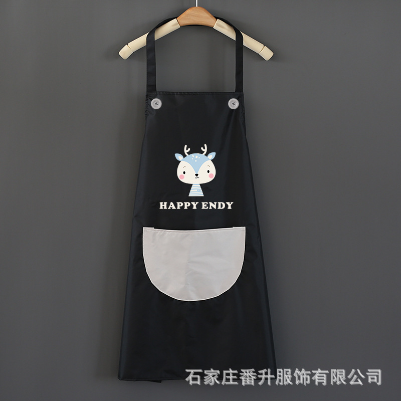 Fabricante delantal ventilador shengpai engrosada doble capa impermeable Comercio exterior coreano princesa delantal regalo personalizado publicidad delantal bolsillo de la cocina