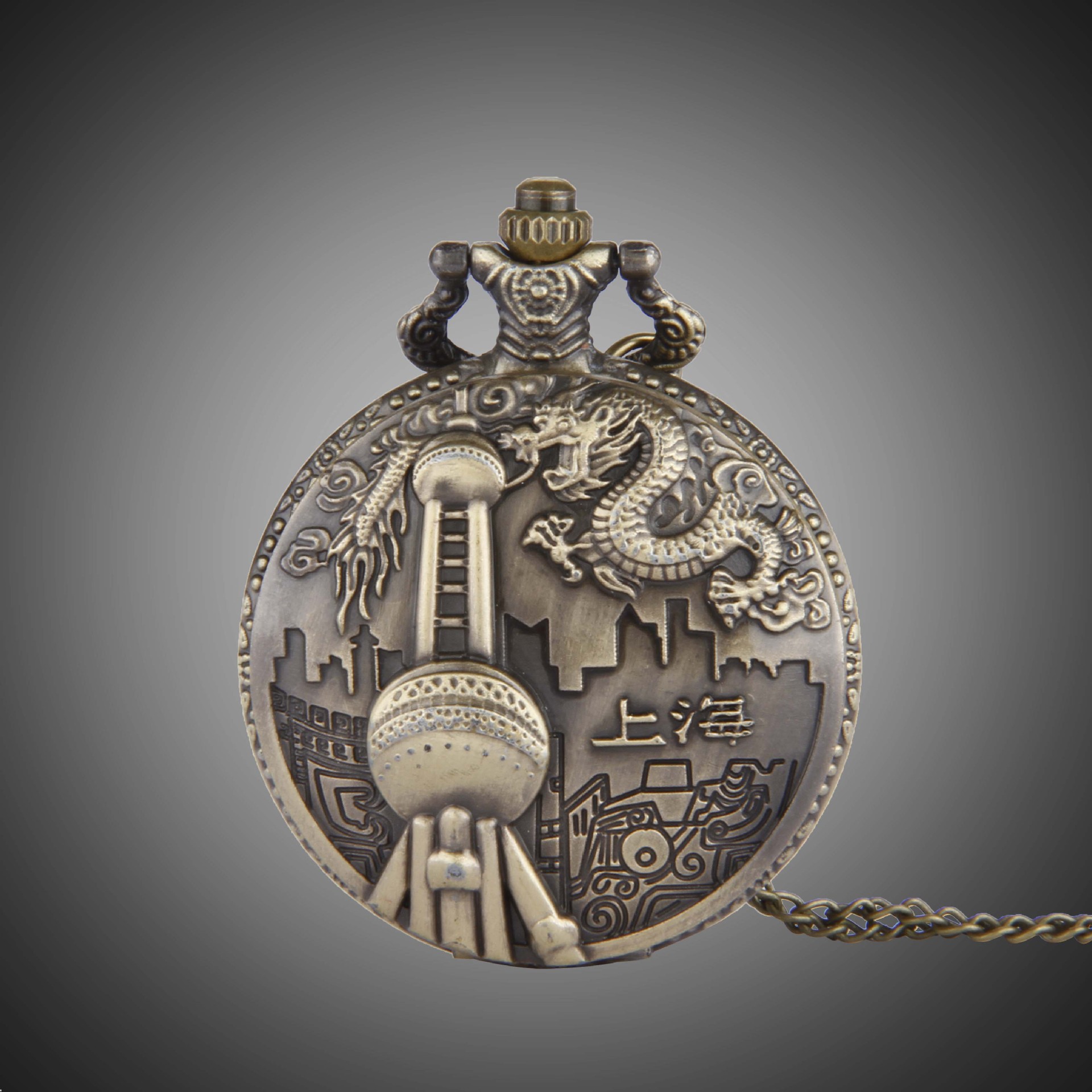 Retro large Shanghai landmark Shikumen pocket watch a variety of commemorative pocket watch manufacturers wholesale 8172